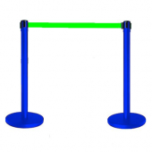 Tensabarrier® Blue Post With Green Webbing