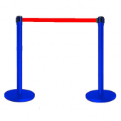 Tensabarrier® Blue Post With Red Webbing
