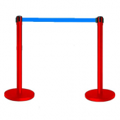 Tensabarrier® Red Post With Blue Webbing