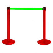 Tensabarrier® Red Post With Green Webbing