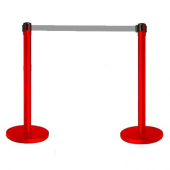 Tensabarrier® Red Post With Grey Webbing