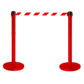 Tensabarrier® Red Post With Red & White Webbing