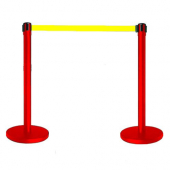 Tensabarrier® Red Post With Yellow Webbing