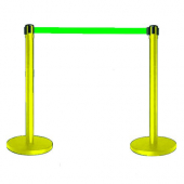 Tensabarrier® Yellow Post With Green Webbing