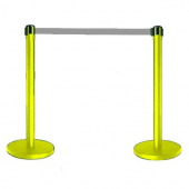 Tensabarrier® Yellow Post With Grey Webbing