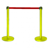 Tensabarrier® Yellow Post With Red & Black Webbing