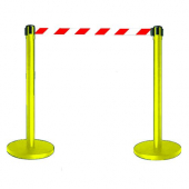 Tensabarrier® Yellow Post With Red & White Webbing