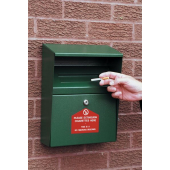 Wall Mounted Cigarette Disposal Bin In Green
