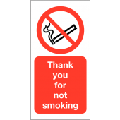 Thank You For Not Smoking Vinyl Safety Labels On-a-Roll