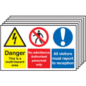 This Is A Multi-Hazard Area Multi-Message Sign 6 Pack
