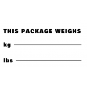 This Package Weighs International Marking Labels