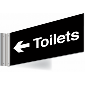 Toilets Arrow Left Double Sided Washroom Corridor Sign