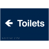 Toilets Arrow Left Tactile And Braille Sign