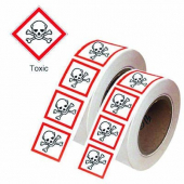Toxic GHS Symbols On-a-Roll Of 250