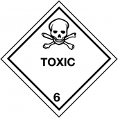 Toxic And Number 6 Hazard Warning Diamonds On-a-Roll