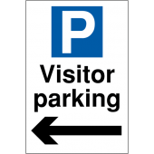 Visitor Parking Sign With Arrow Left Visitor Parking Sign