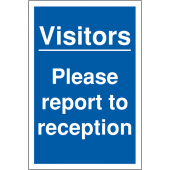 Visitors Please Report To Reception Visitor Parking Signs