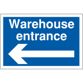 Warehouse Entrance With Arrow Left Navigation Signs