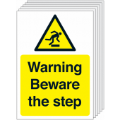 Warning Beware Of Step 6 Pack Hazard Signs