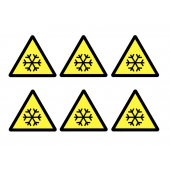 Warning Very Cold Temperature Symbol Labels On A Sheet