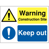 Warning Construction Site Keep Out Site Sign