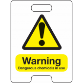 Warning Dangerous Chemicals In Use Floor Stand