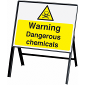 Warning Dangerous Chemicals Stanchion Warning Signs