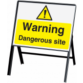 Warning Dangerous Site Stanchion Hazard Warning Signs