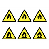 Beware Flammable Material Symbol Sheet of Vinyl Labels