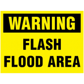 Warning Flash Flood Area Traffic Cone Sign