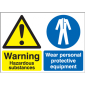 Warning Hazardous Substances Wear PPE Sign