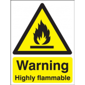 Warning Highly Flammable Reflective Sign
