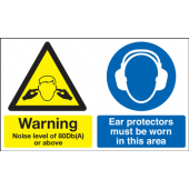 Warning Noise Levels Of 80db Or Above Ear Protectors Sign