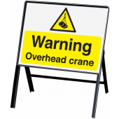 Warning Overhead Crane Stanchion Hazard Warning Signs