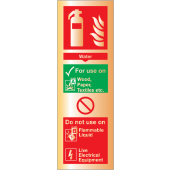 Water Fire Extinguisher Gold Effect Sign