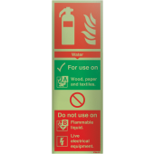 Water Fire Extinguisher Xtra-Glo Acrylic Information Signs