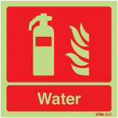 Water Fire Extinguisher Xtra-Glo Sign