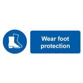 Wear Foot Protection Mandatory On-the-Spot Safety Labels