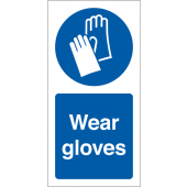 Wear Gloves Vinyl Safety Labels On-a-Roll