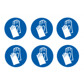 Wear Hand Protection Symbol Vinyl Labels On-A-Sheet