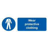 Wear Protective Clothing Mandatory On-the-Spot Safety Labels