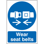 Wear Seat belts Mandatory Information Signs