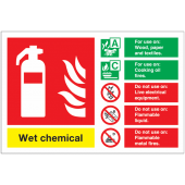 Wet Chemical Class F Fire Extinguisher Signs