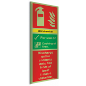 Wet Chemical Fire Extinguisher Acrylic Xtra-Glo Sign