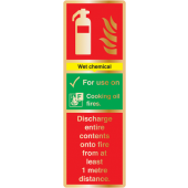 Wet Chemical Fire Extinguisher Brass Material Signs