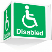 Disabled With Wheelchair Logo Projecting 3D Sign