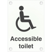 Accessible Wheelchair Toilet Sign In Frosted Acrylic