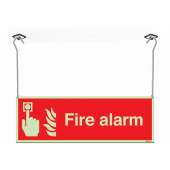 Highly Photoluminescent Double Sided Fire Alarm Hanging Signs