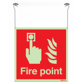 Highly Photoluminescent Double Sided Fire Point Hanging Signs