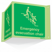 Photoluminescent Projecting 3D Evacuation Chair Sign